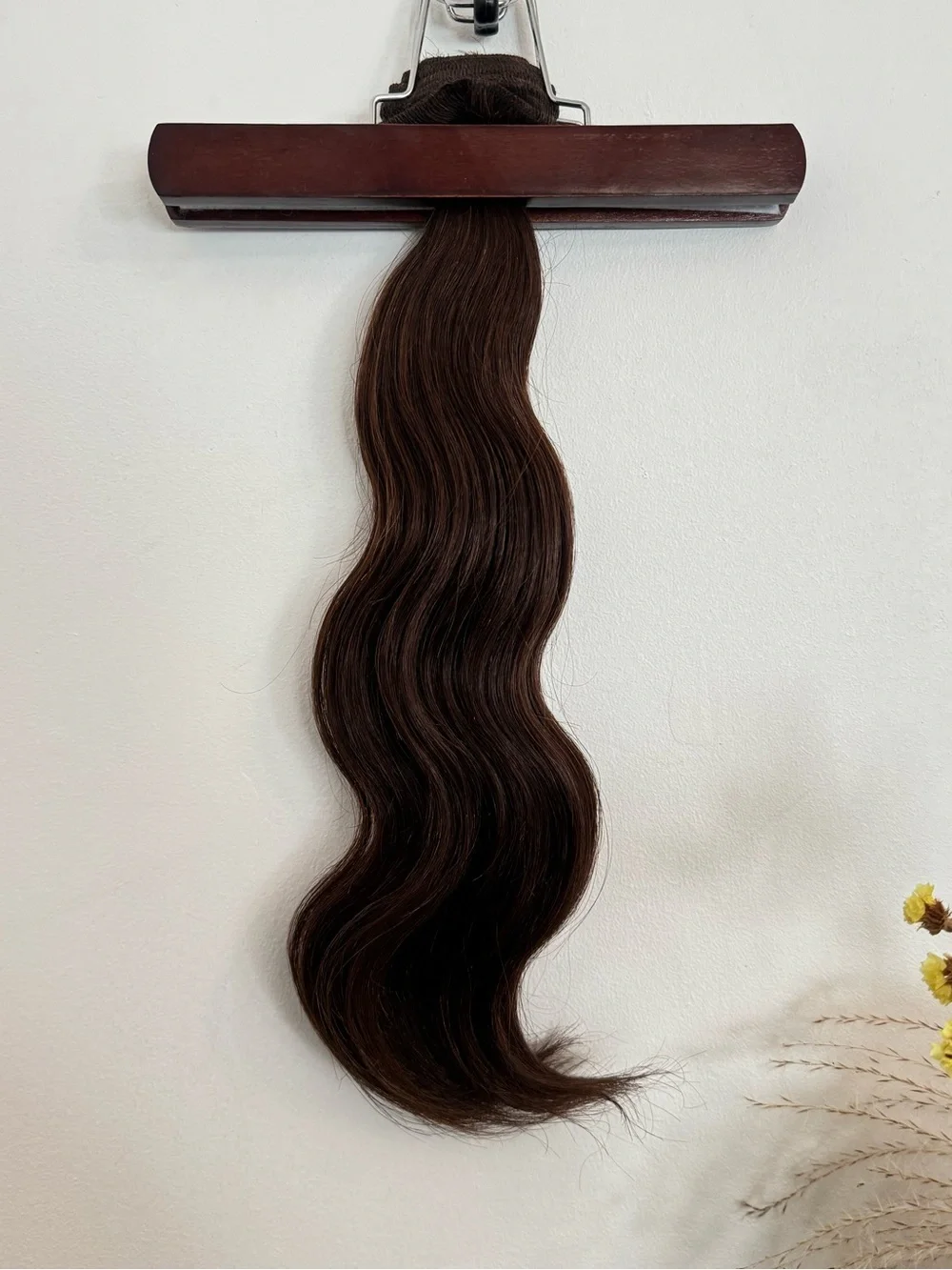 100% Human Hair Weft Extensions Medium Brown 18” Thick Ends Body Wave